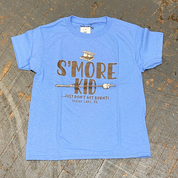 Smore Kid Indian Lake Oh Graphic Designer Short Sleeve Child Youth T-Shirt Sky Blue