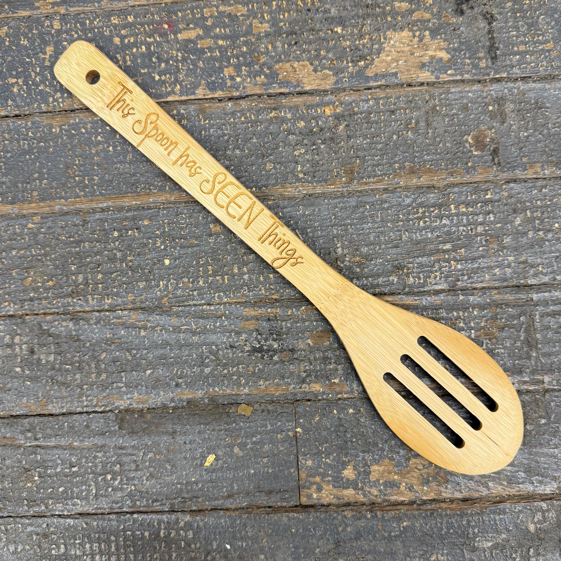Wood Engraved Kitchen Utensil Chili Soup Spoon Has Seen Things