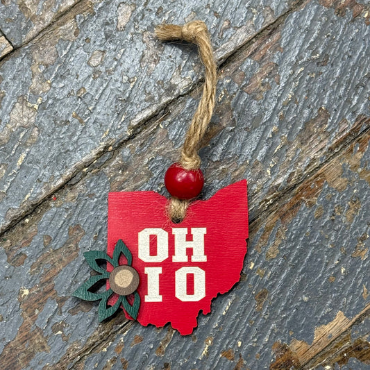 Ohio Buckeye State Wood Engraved Ornament Basket Tag