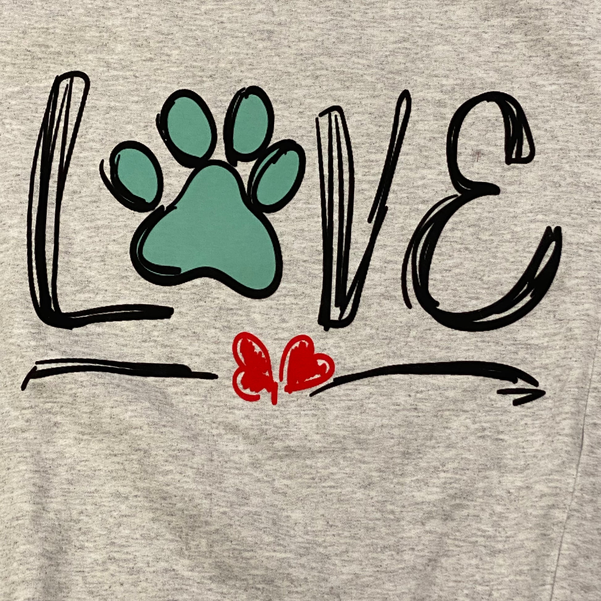 Love Paw Print Graphic Designer Long Sleeve Crew Neck Sweatshirt