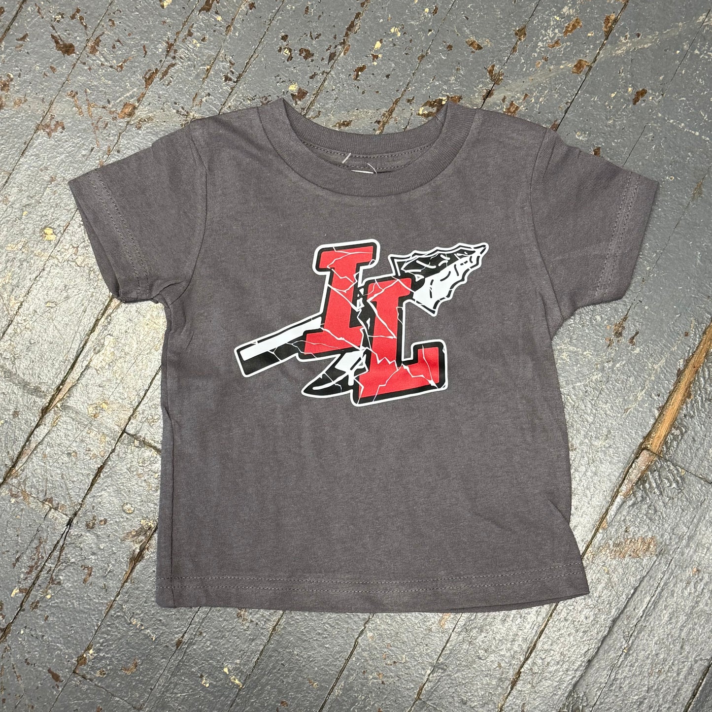 Indian Lake Laker IL Spear Graphic Designer Short Sleeve Toddler Child T-Shirt Grey