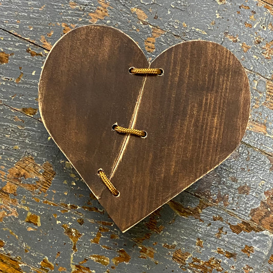 Hand Engraved Wood Heart Split Lace