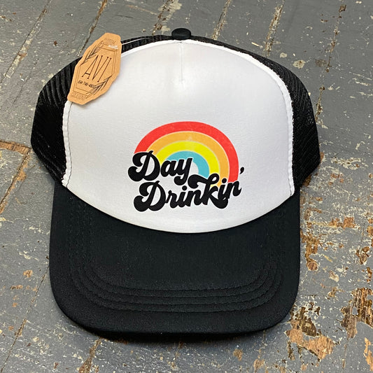 Day Drinkin Rainbow Soft Trucker Ball Cap Black