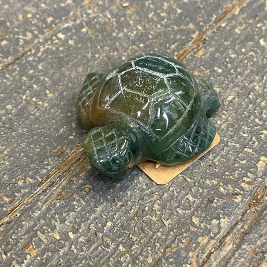 Turtle Carving Solid Semiprecious Natural Gemstone Agate