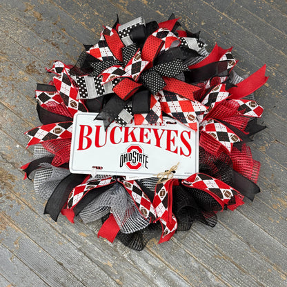 Ohio State Football OSU Buckeye Seasonal Holiday Wreath Door Hanger