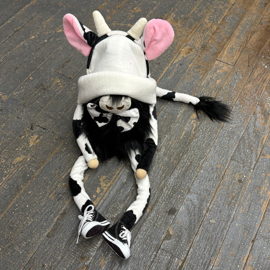 Gnome Holiday Cow Print Horn Black Shoes