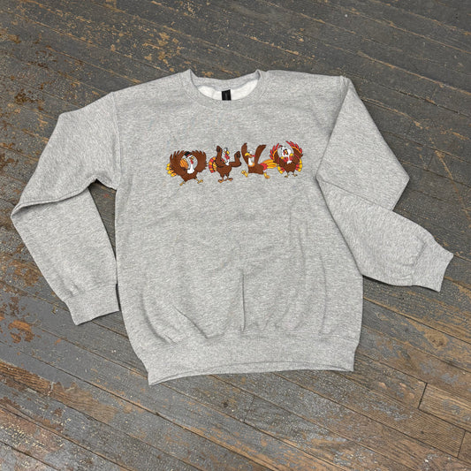 OHIO Turkey Heather Grey Graphic Designer Long Sleeve Crew Neck Sweatshirt