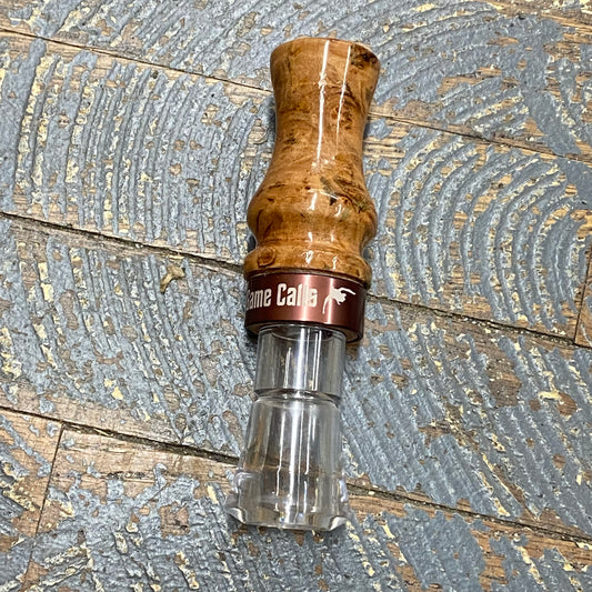 Genesis Game Calls Goose Call #13 Burled Stabilized Maple Wood Bronze Metal Ring