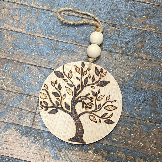 Hand Engraved Wood Ornament Sign Tree of Life