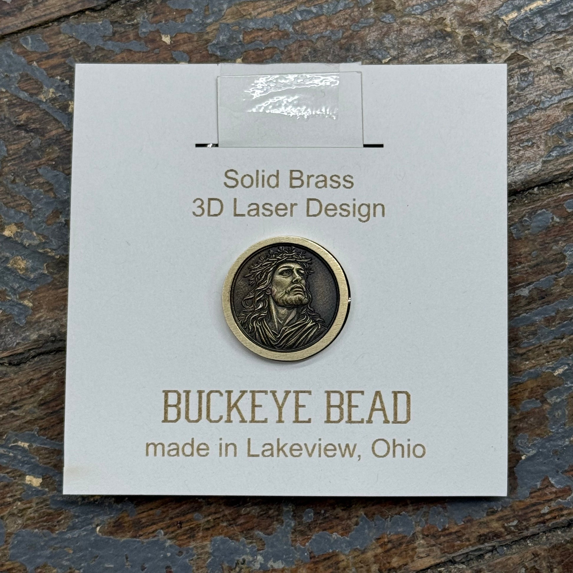 Jesus Design Bead Brass Spacer Mini Coin Medallion
