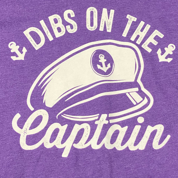 Dibs on the Captain Purple Rush Graphic Designer Short Sleeve V-Neck T-Shirt