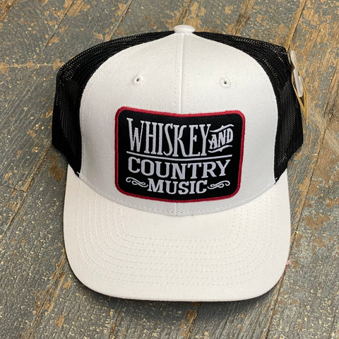 Whiskey Country Music White Embroidered Ball Cap