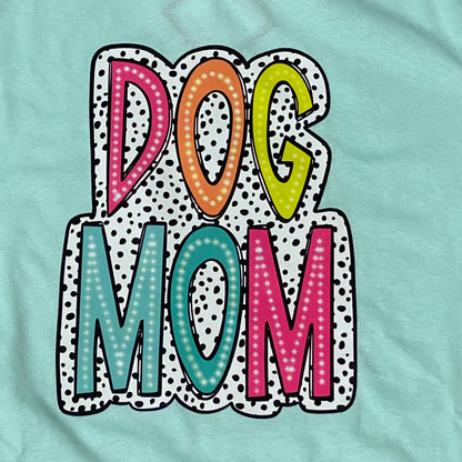 Dog Mom Short Sleeve T-Shirt Aqua Teal Graphic Designer Tee