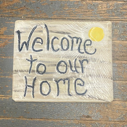 Welcome Our Home Sun Concrete Garden Yard Art Stepping Stone Sign 