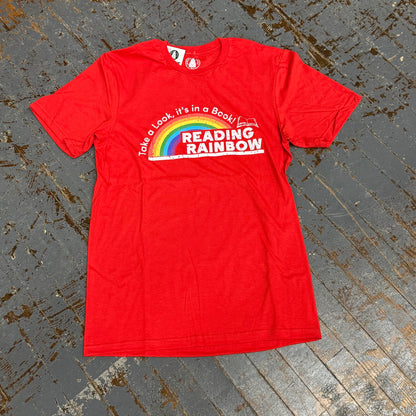 Reading Rainbow Red Graphic Designer Short Sleeve T-Shirt