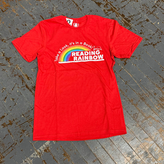 Reading Rainbow Red Graphic Designer Short Sleeve T-Shirt
