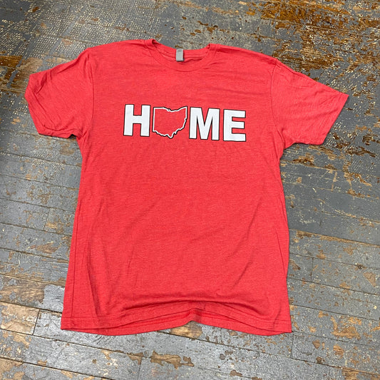 Ohio HOME Red Graphic Designer Short Sleeve T-Shirt