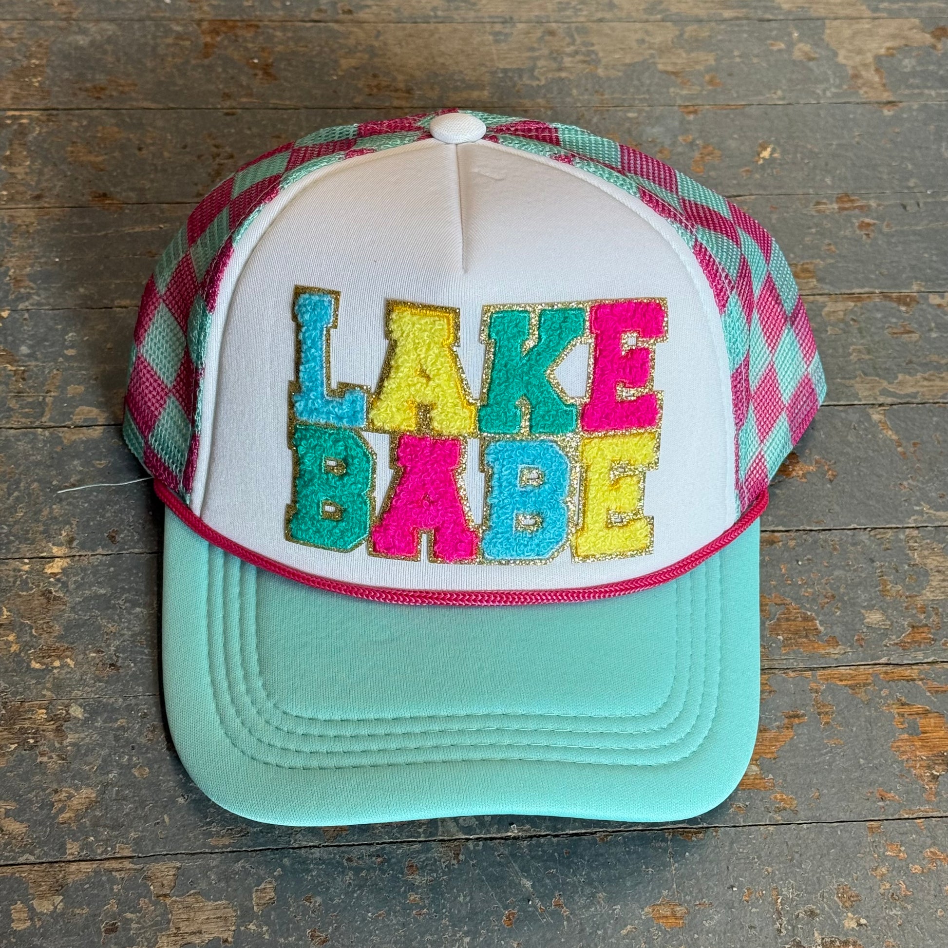 Lake Babe Soft Trucker Ball Cap Teal Multi