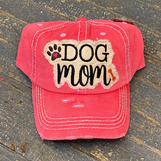 Dog Mom Hat Pink Embroidered Ball Cap