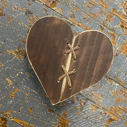 Hand Engraved Wood Heart Split Lace