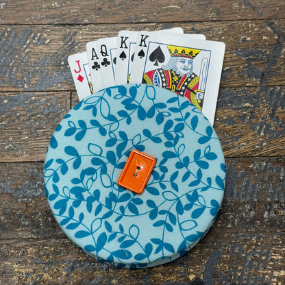 Card Game Playing Hand Card Holder Aqua Teal Blue