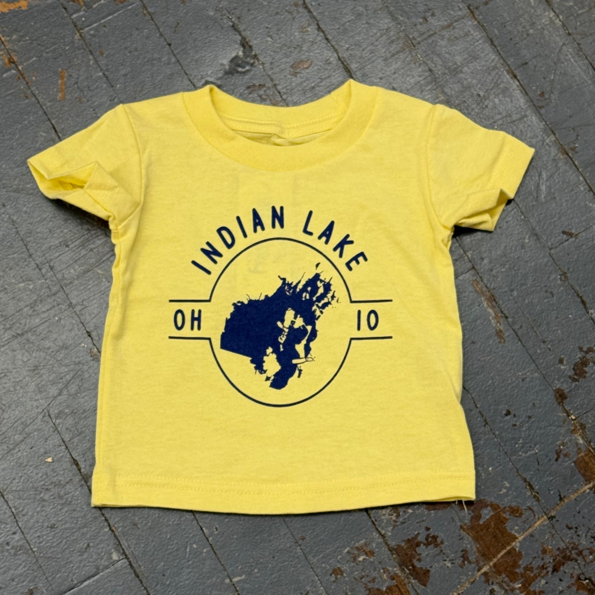 Indian Lake Ohio Graphic Designer Short Sleeve Toddler Child T-Shirt Yellow