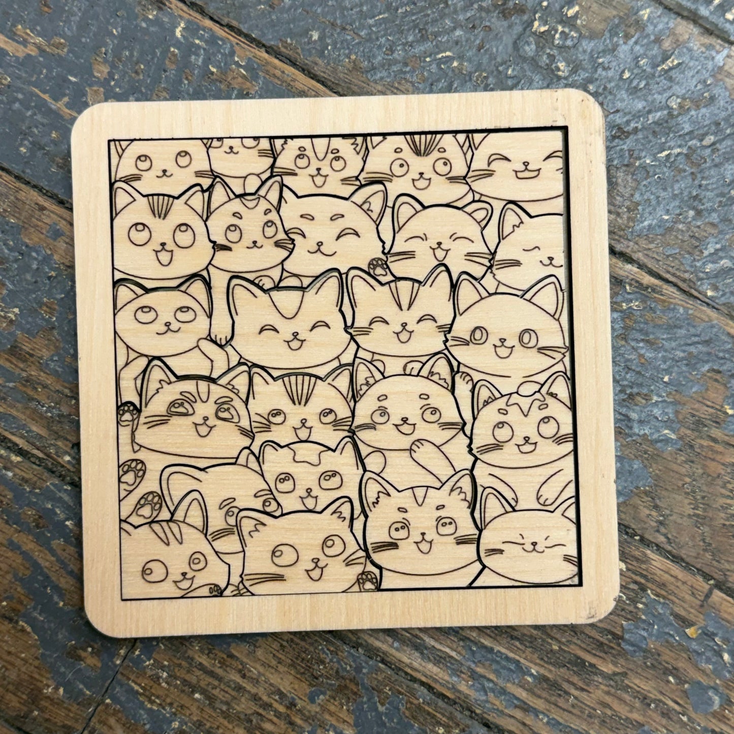 Wooden Challenge Tabletop Travel Coloring Puzzle