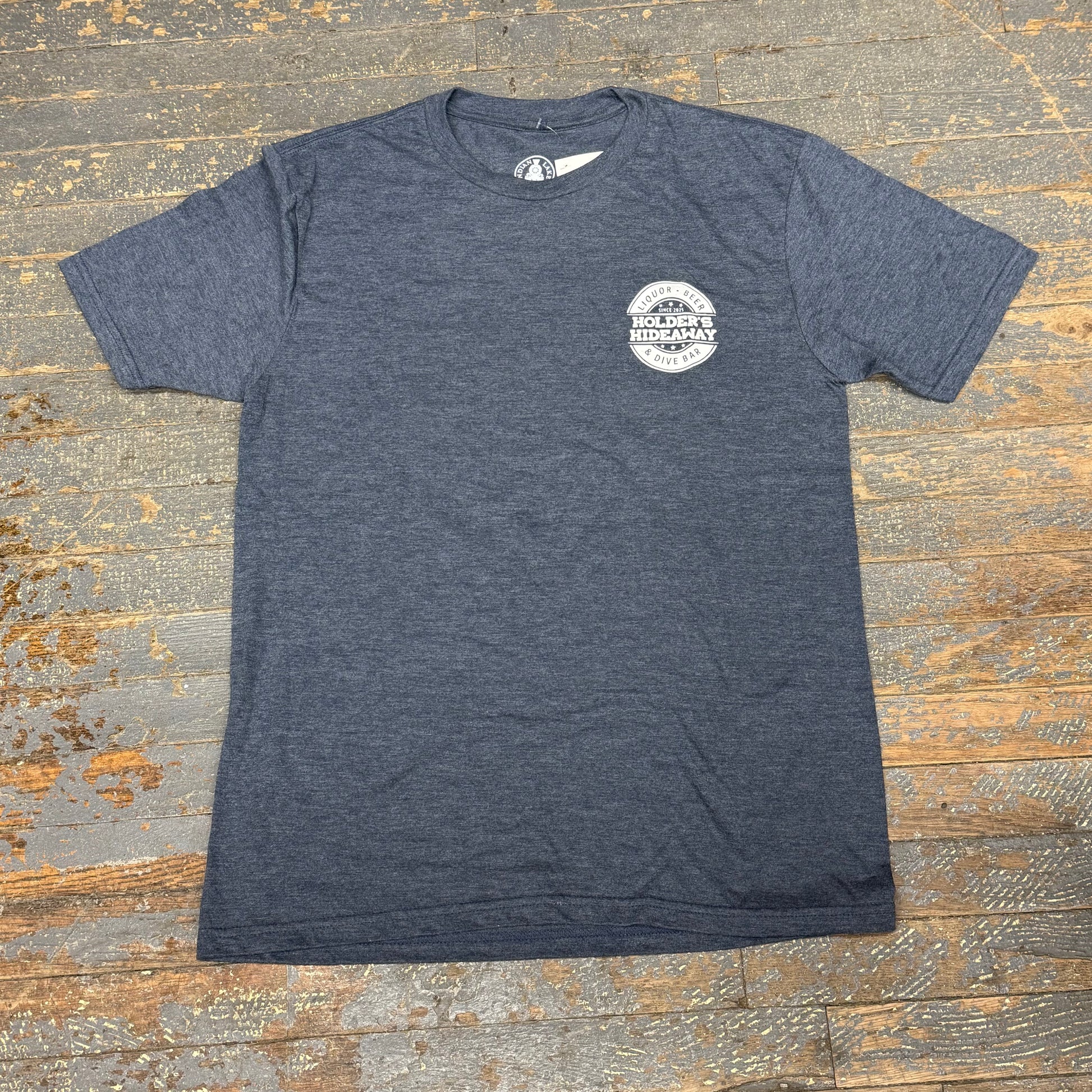 Holders Hideaway Logo Navy Short Sleeve T-Shirt Graphic Designer Tee