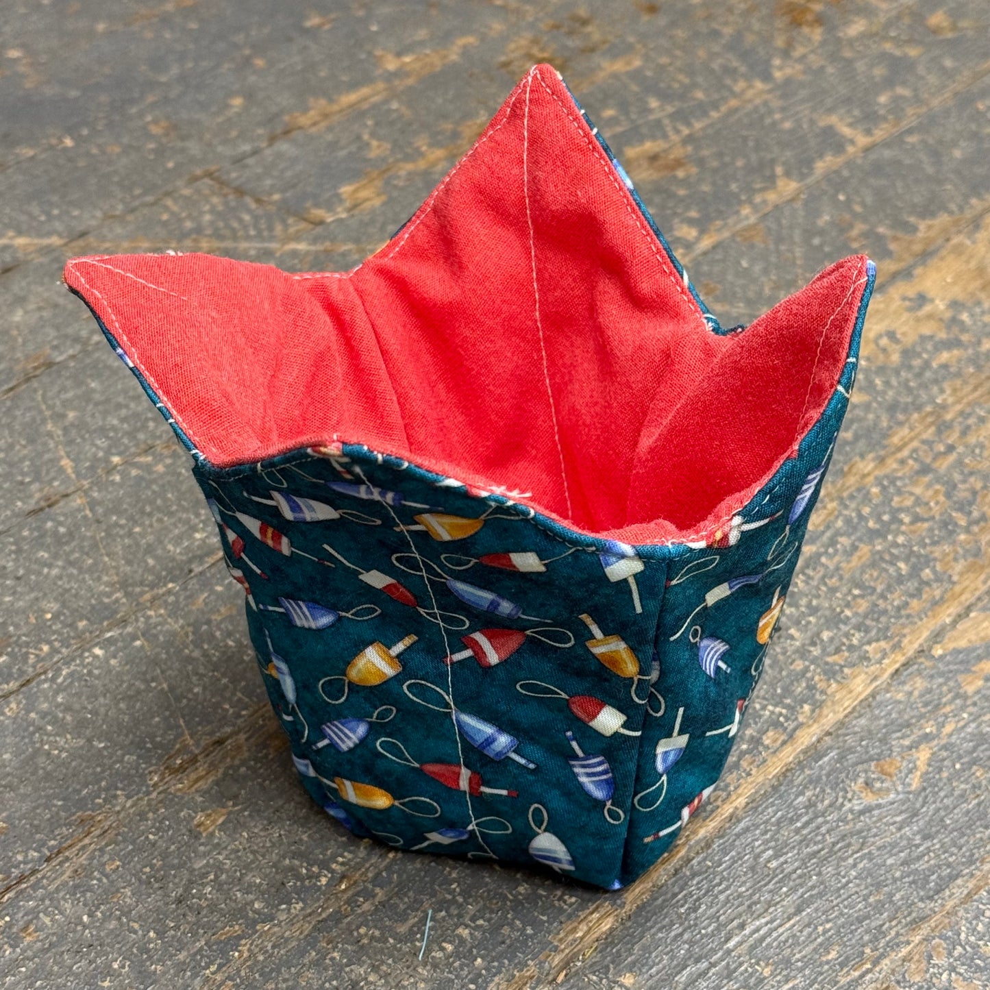 Handmade Fabric Cloth Ice Cream Bowl Coozie Cold Pad Holder Nautical