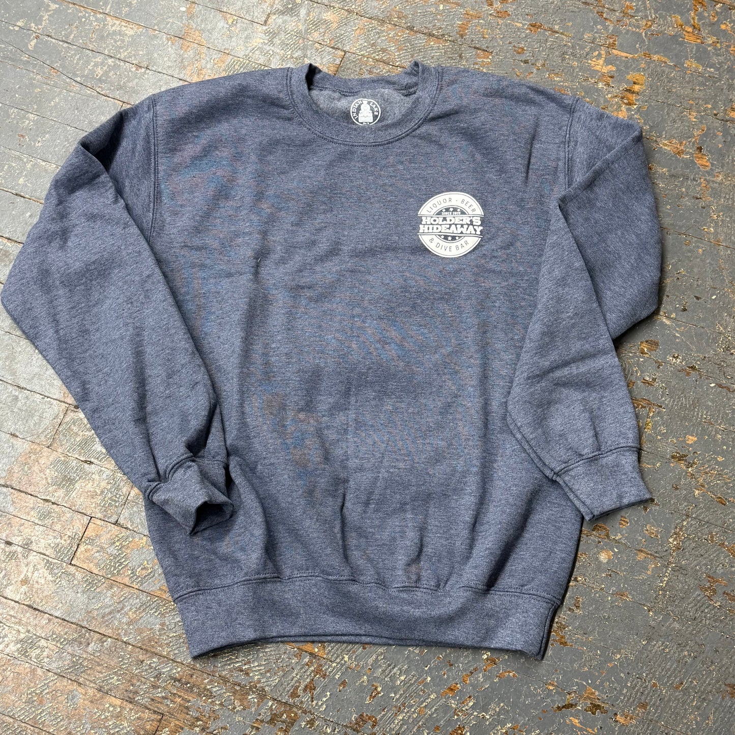 Holders Hideaway Lake Like Local Navy Long Sleeve Crew Neck Graphic Designer Tee