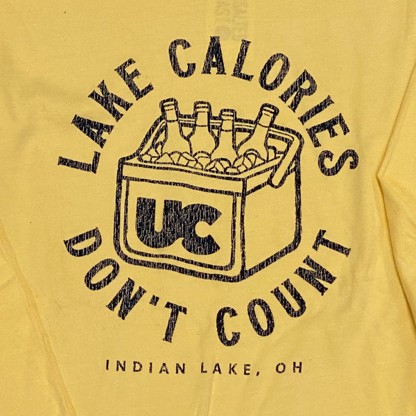 Lake Calories Indian Lake OH Yellow Graphic Designer Long Sleeve T-Shirt