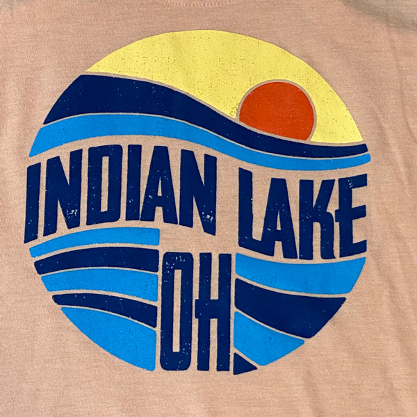 Sunrise Indian Lake OH Peach Graphic Designer Ladies Tank