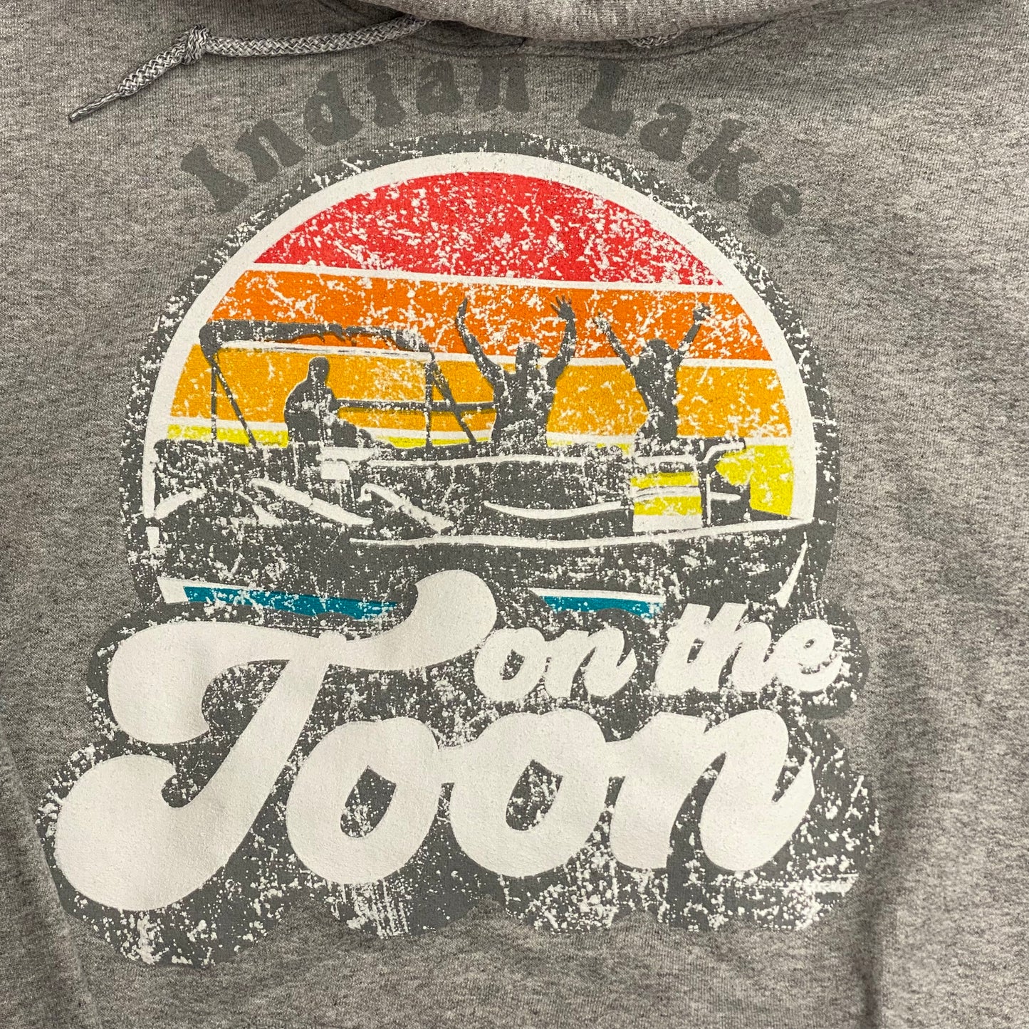 On the Toon Indian Lake OH Grey Graphic Designer Long Sleeve Sweatshirt Hoody