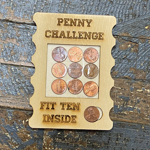 Wooden Coin Challenge Tabletop Travel Game Fit Ten Inside