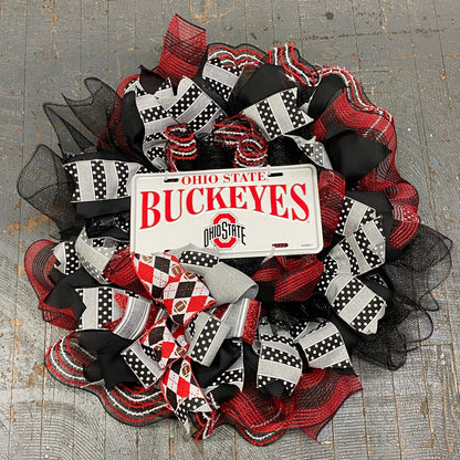 Ohio State Football OSU Buckeye Seasonal Holiday Wreath Door Hanger