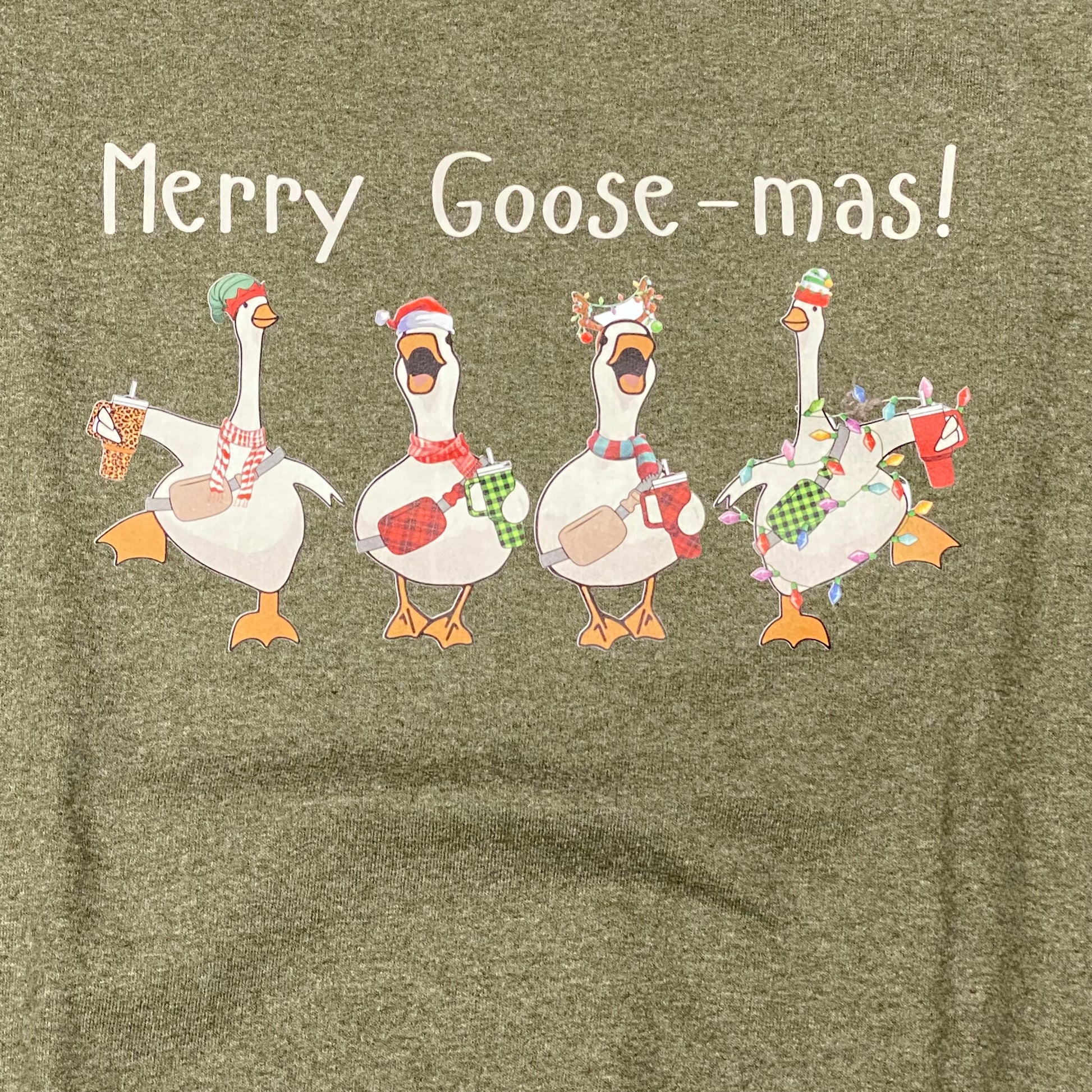 Merry Goose-Mas Graphic Designer Long Sleeve Crew Neck Sweatshirt