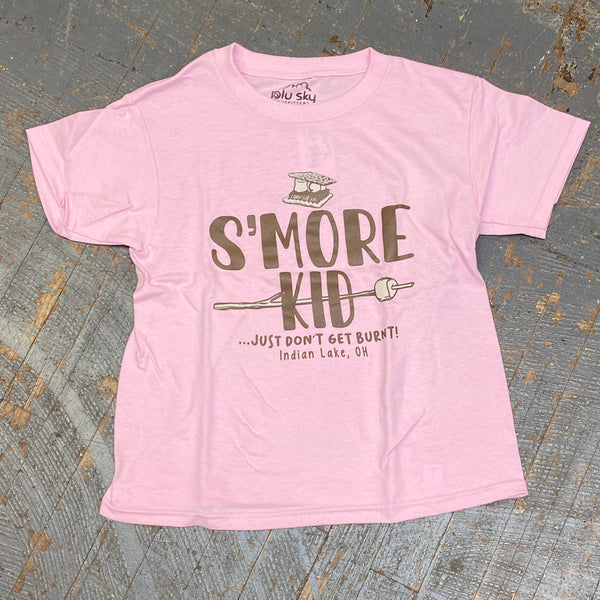 Smore Kid Indian Lake Oh Graphic Designer Short Sleeve Child Youth T-Shirt Pink