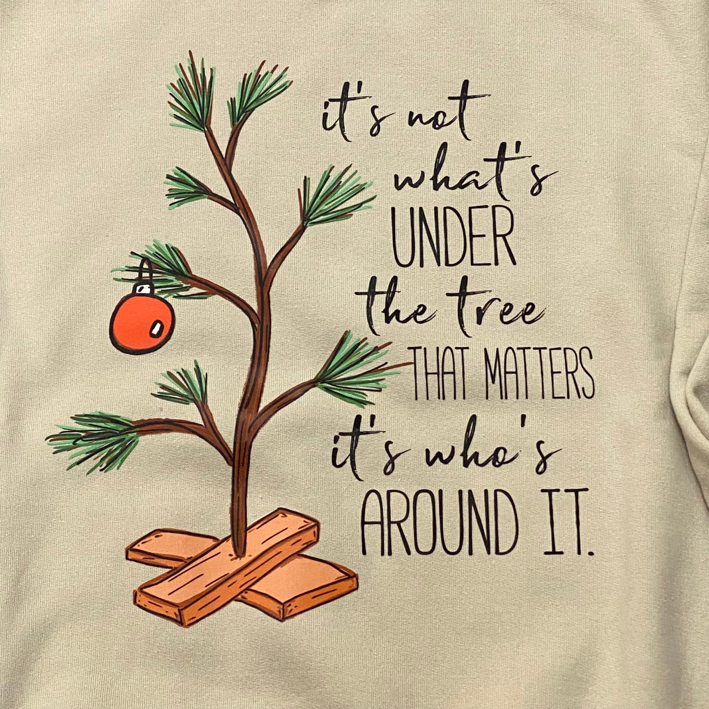 Not Under Tree Matters Who's Around Graphic Designer Long Sleeve Crew Neck Sweatshirt