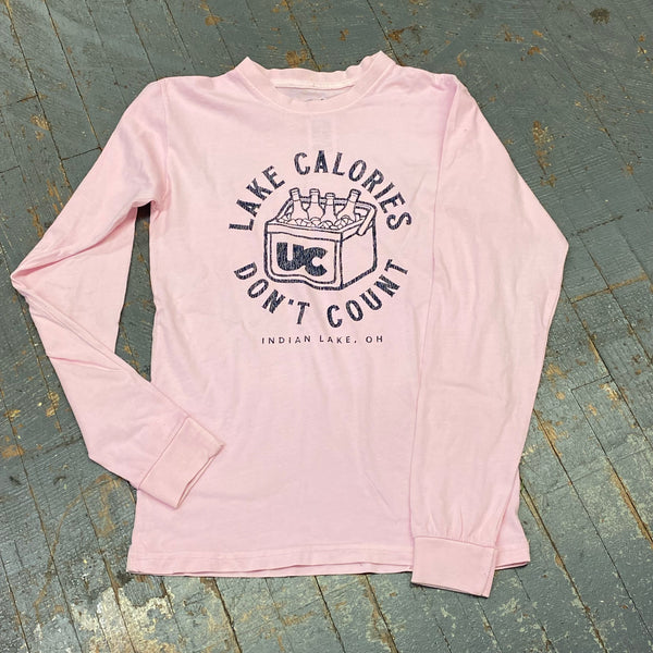 Lake Calories Indian Lake OH Blossom Pink Graphic Designer Long Sleeve T-Shirt