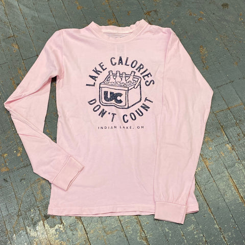 Lake Calories Indian Lake OH Blossom Pink Graphic Designer Long Sleeve T-Shirt