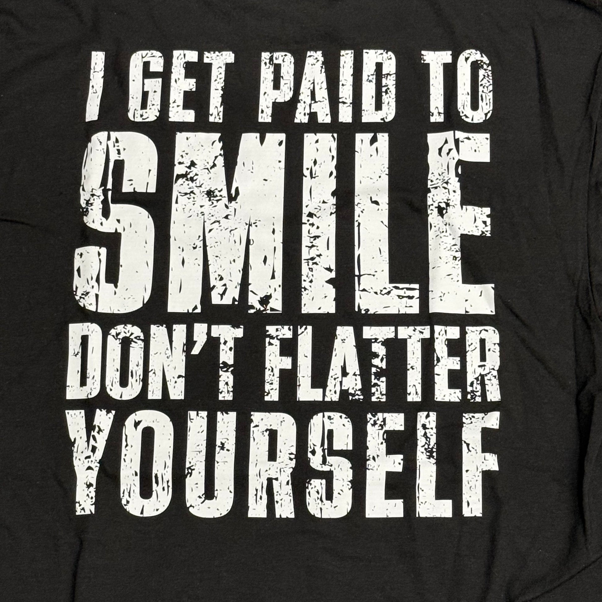Holders Hideaway Paid to Smile Black Short Sleeve T-Shirt Graphic Designer Tee