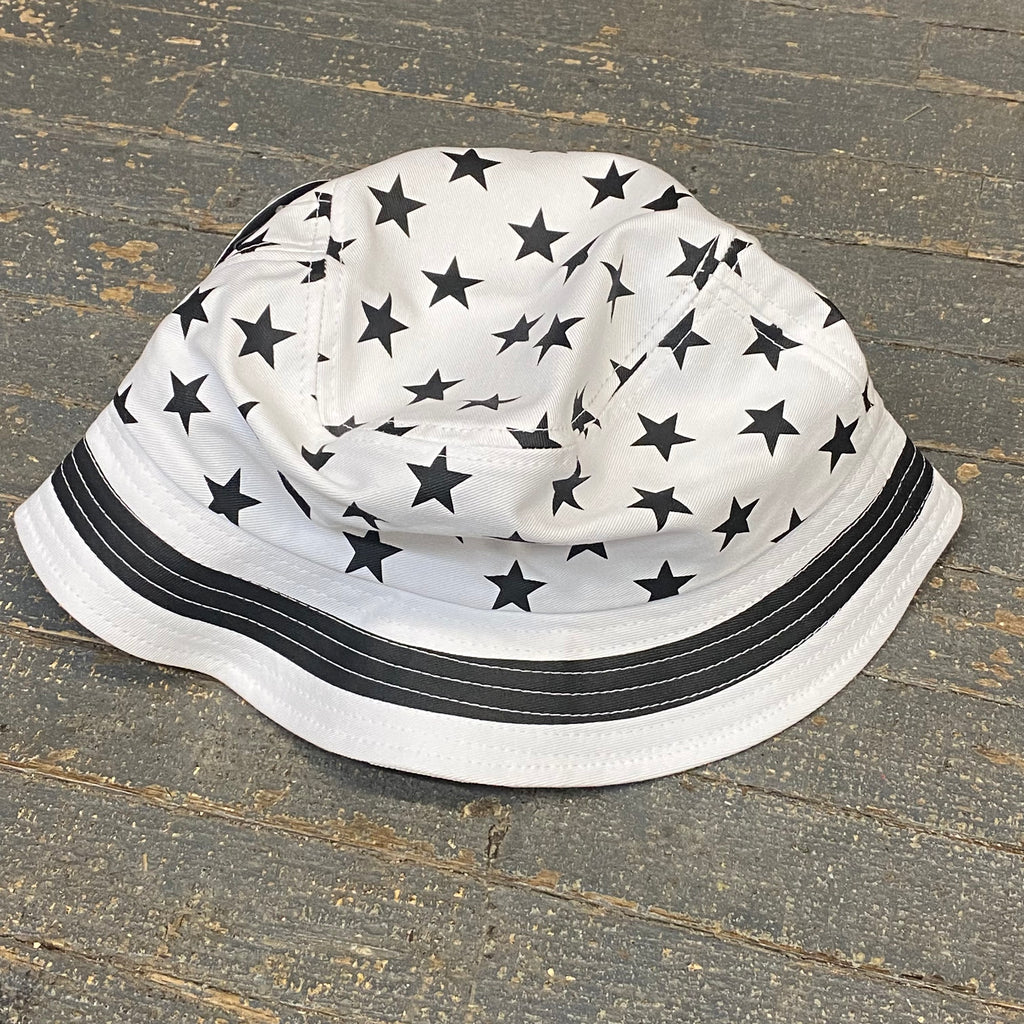 Adult Teen Sun Hat Bucket Hat Ball Cap Stars Strips White Black
