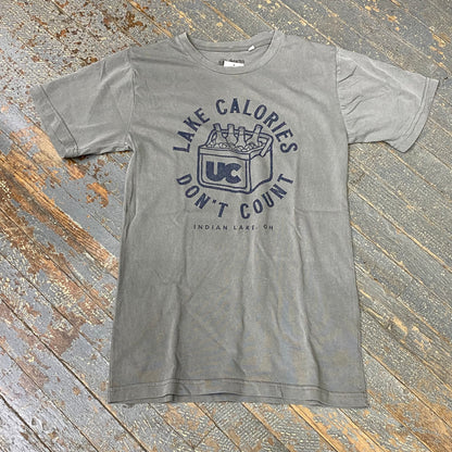 Lake Calories Indian Lake OH Grey Graphic Designer Short Sleeve T-Shirt