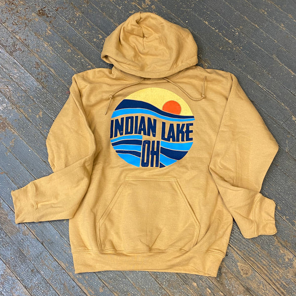 Sunrise Indian Lake OH Gold Graphic Designer Long Sleeve Sweatshirt Hoody