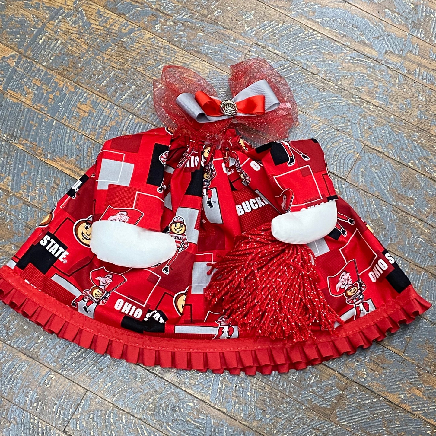 Goose Clothes Complete Holiday Goose Outfit Ohio State Buckeyes Football Cheerleading Dress and Hat