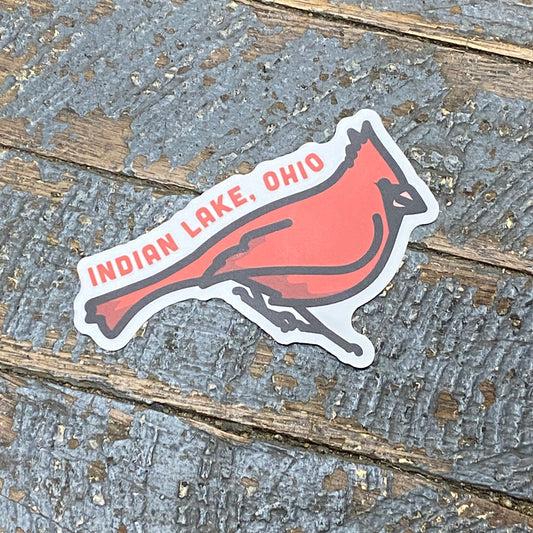 Indian Lake Ohio State Cardinal Bird Sticker Decal