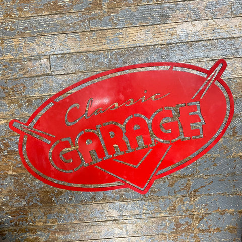 Classic Garage Painted Metal Sign Wall Hanger