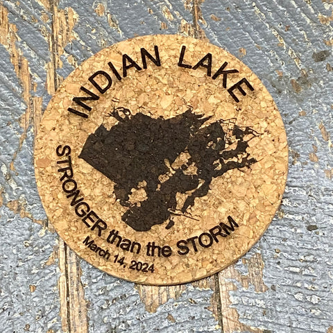 Indian Lake Stronger Than the Storm Cork Coaster