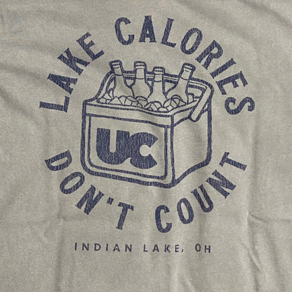 Lake Calories Indian Lake OH Grey Graphic Designer Short Sleeve T-Shirt