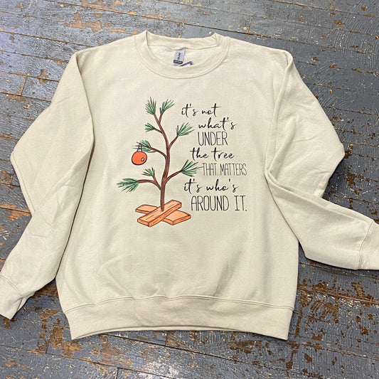 Not Under Tree Matters Who's Around Graphic Designer Long Sleeve Crew Neck Sweatshirt